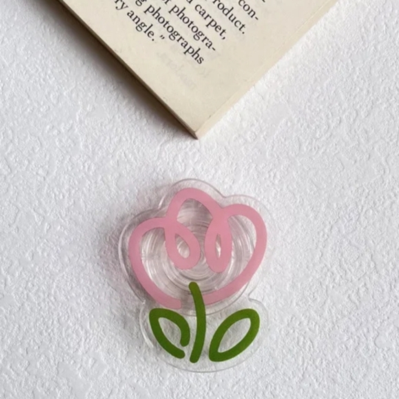 Tulip flower style POP SOCKET for mobile phone. Pink. - Picture 2 of 5